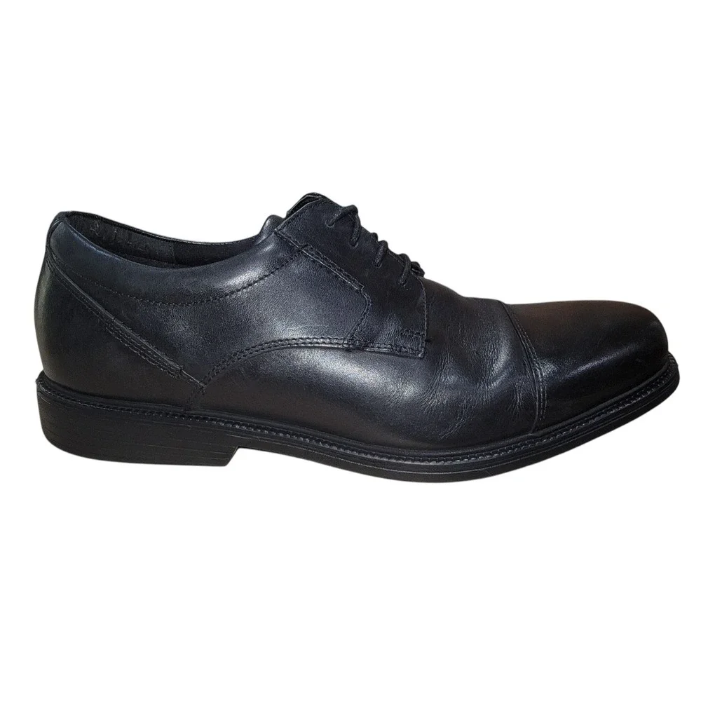 Rockport Charles Road Mens Black Leather Cap Toe Oxford Dress Shoes 11.5 M V8055